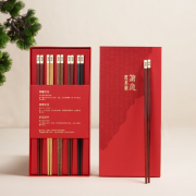 尊贵五色红木筷子礼盒5双装专人专用健康家庭装 伴手礼定制